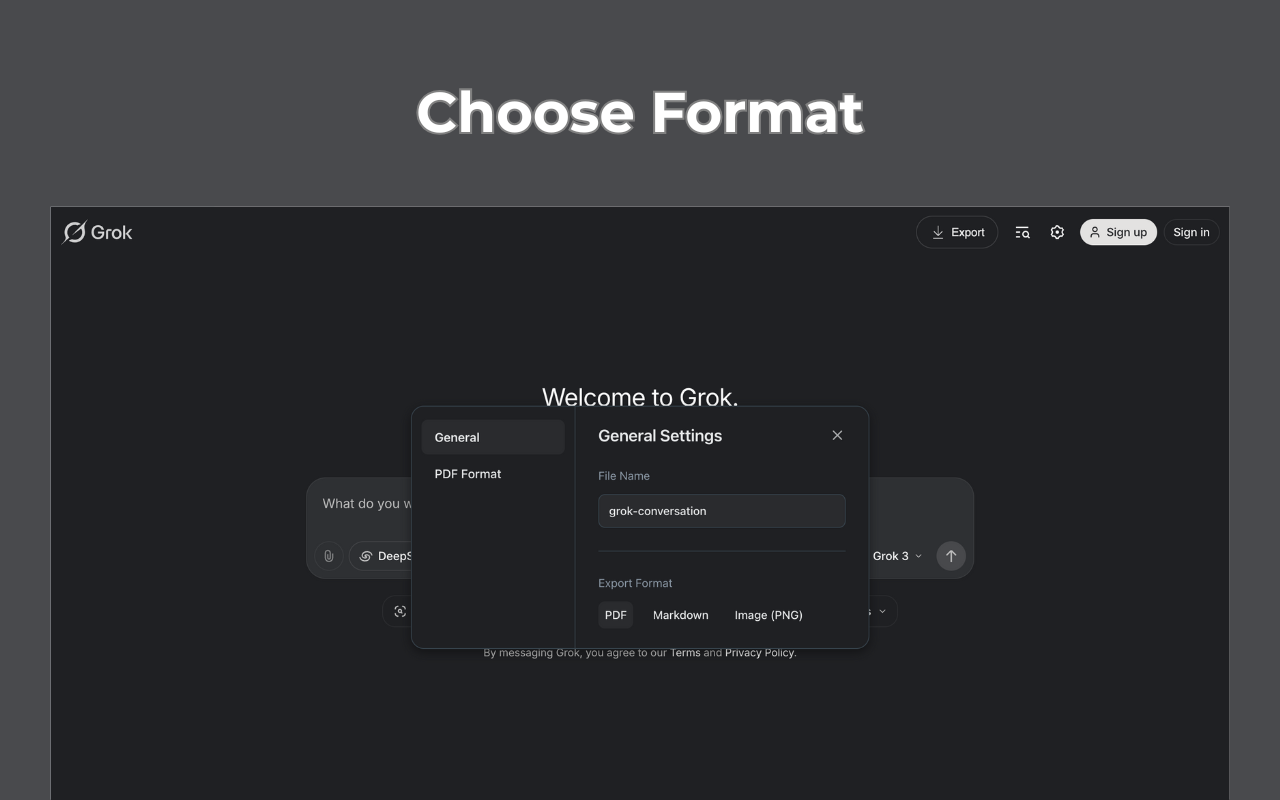 Save Grok Chat as PDF thumbnail 1
